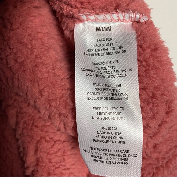Free Country Plush faux fur jacket pink large - Picture 8 of 8